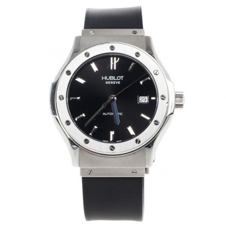 Pre Owned Hublot Classic SS Power Reserve Mens Wristwatch 41.6 MM