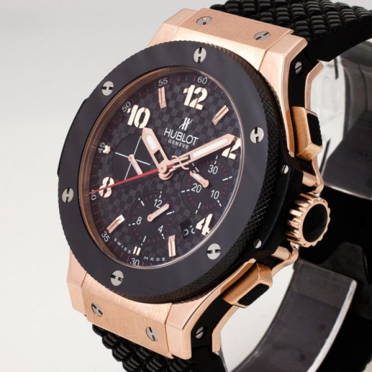 Pre Owned Hublot 18 K Yellow Gold Titanium Big Bang Mens Chronograph 48 MM