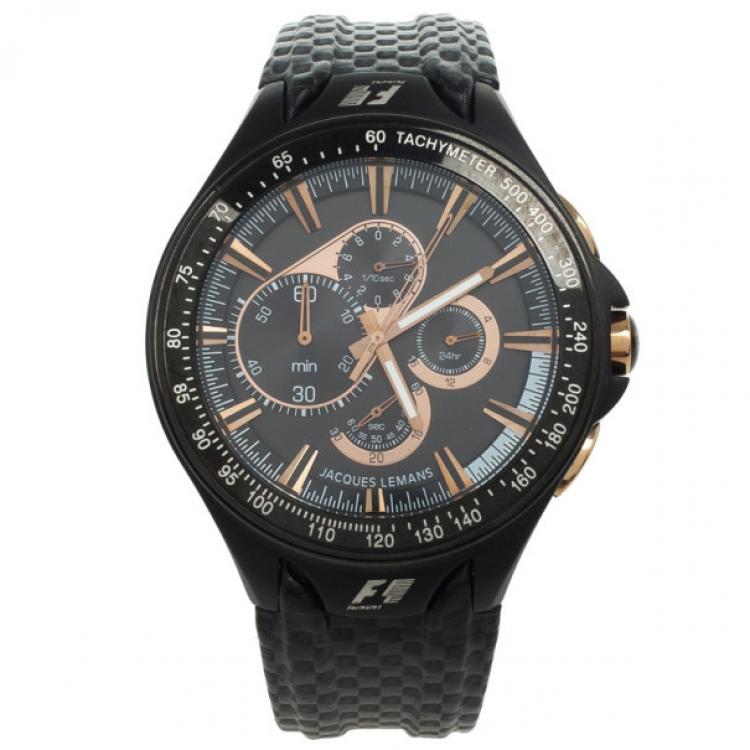 Pre Owned Jacques Lemans Monte Carlo F5016 SS Mens Wristwatch Tachymeter 48 MM