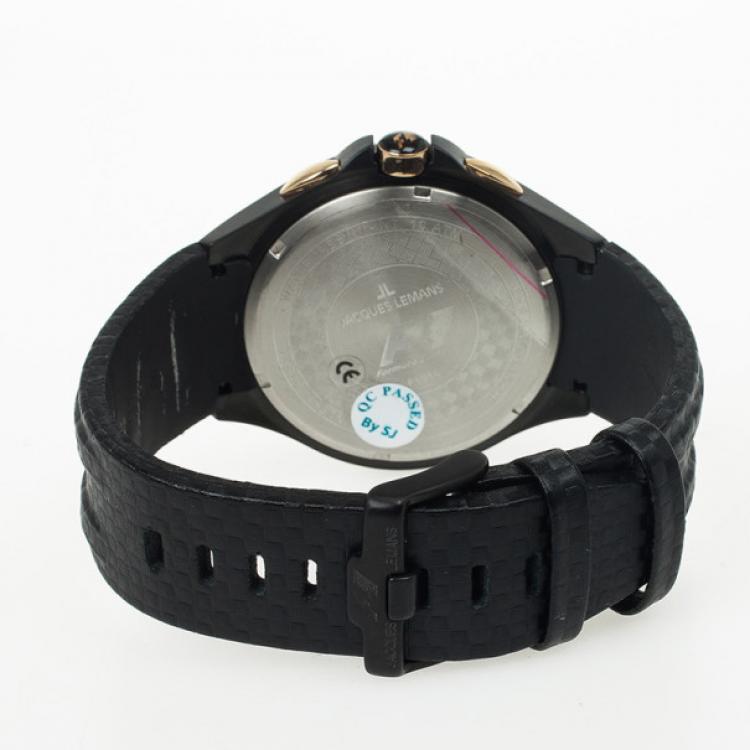 Pre Owned Jacques Lemans Monte Carlo F5016 SS Mens Wristwatch Tachymeter 48 MM