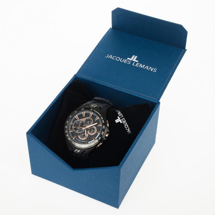 Pre Owned Jacques Lemans Monte Carlo F5016 SS Mens Wristwatch Tachymeter 48 MM