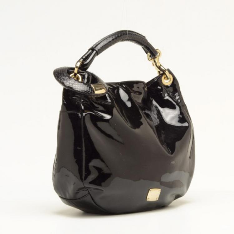 Pre Owned Jimmy Choo Sky Medium Patent Leather Hobo