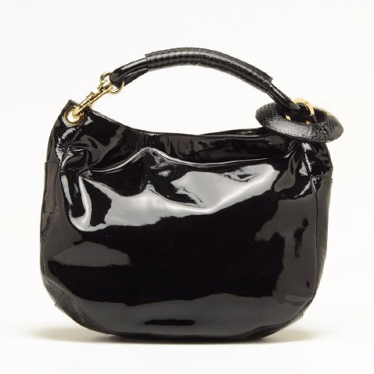 Pre Owned Jimmy Choo Sky Medium Patent Leather Hobo