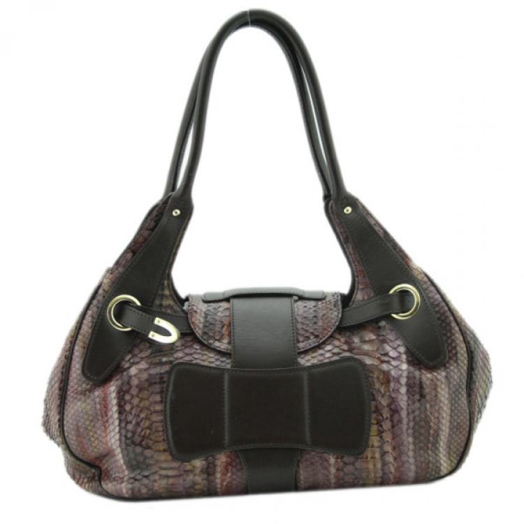 مملوكة مسبقًا Jimmy Choo Tie-Dye Python Rianne Satchel
