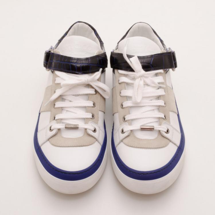 Pre Owned Jimmy Choo White Motcombe Sneakers Size 44.5