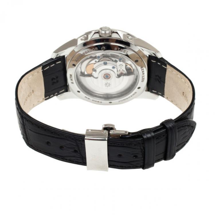 Pre Owned Junghans Black Stainless Steel Ambassador Men's Wristwatch 42MM