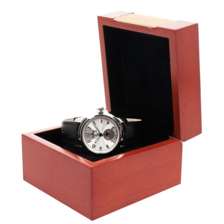 Pre Owned Junghans Silver Stainless Steel MoonPhase Men's Wristwatch 42MM