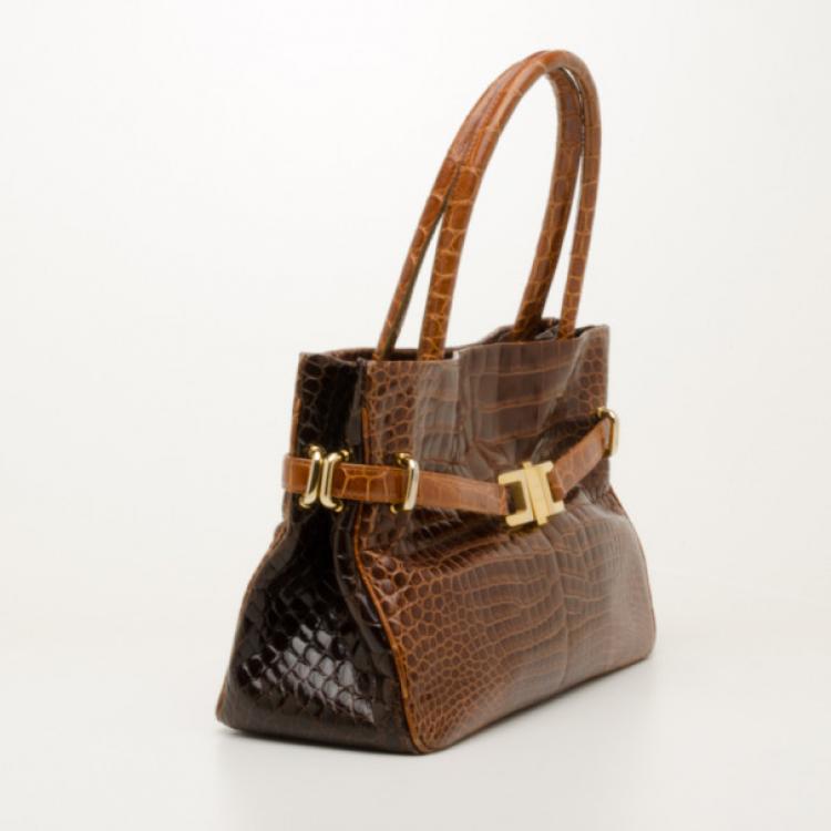 Pre Owned Lana Marks Medium Alligator Positano Tote