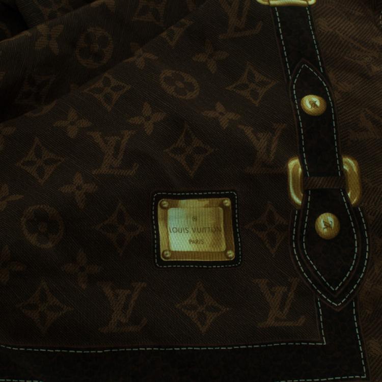 Pre Owned Louis Vuitton Brown Monogram Silk Stole
