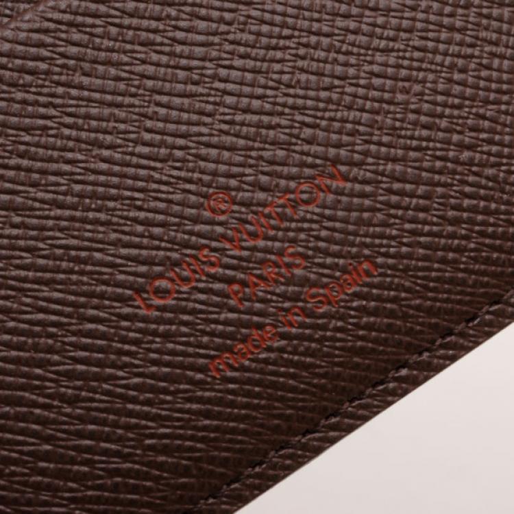Pre Owned Louis Vuitton Damier Ebene Passport Case 