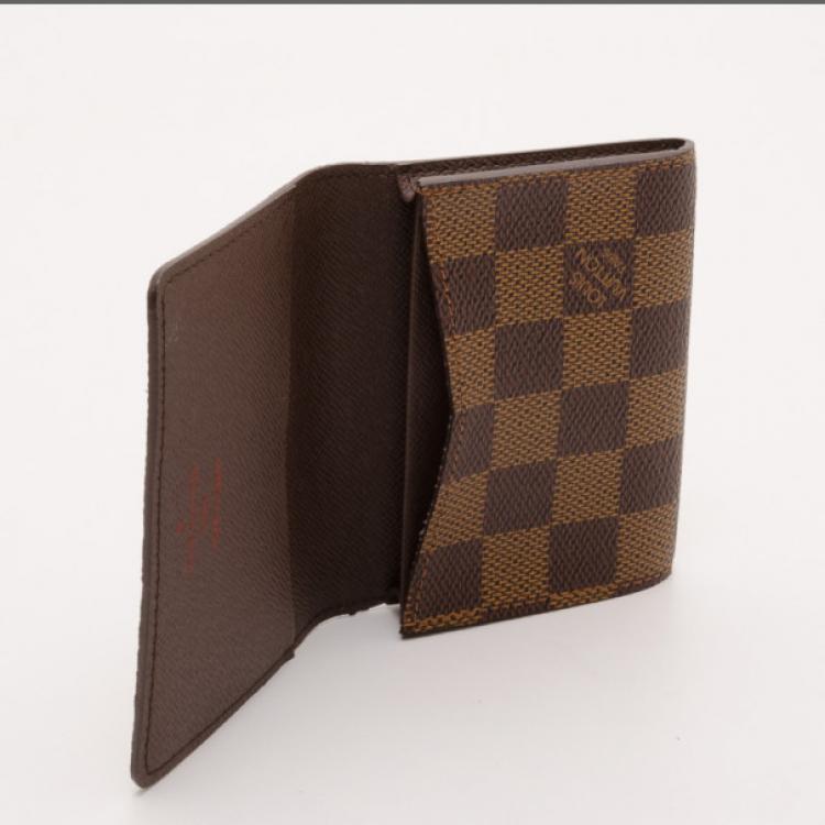 Pre Owned Louis Vuitton Damier Ebene Business Card Holder