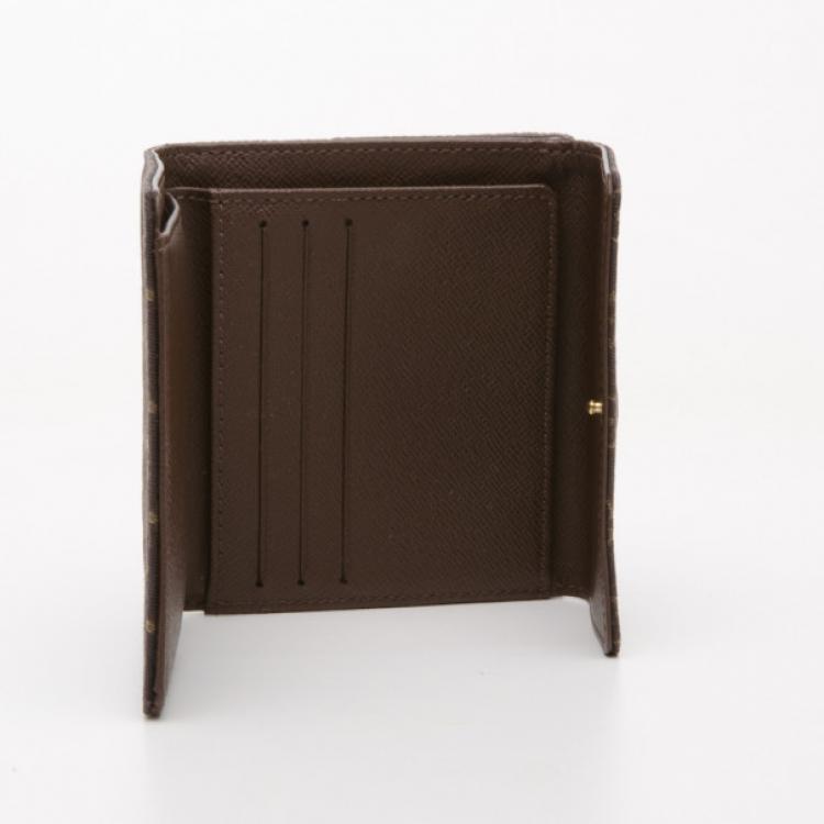Pre Owned Louis Vuitton Ebene Monogram Mini Lin Wallet