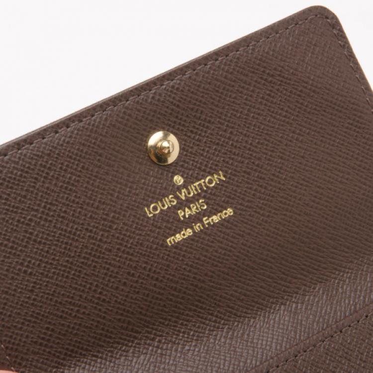 Pre Owned Louis Vuitton Ebene Monogram Mini Lin Wallet