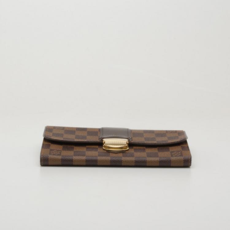 Pre Owned Louis Vuitton Damier Ebene Sistina Wallet 