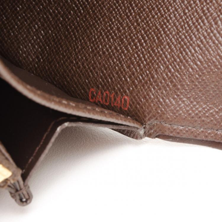 Pre Owned Louis Vuitton Damier Ebene Sistina Wallet 