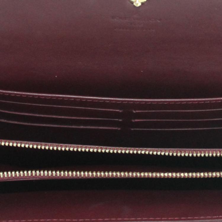 Pre Owned Louis Vuitton Sarah Vernis Rouge Fauviste Wallet 
