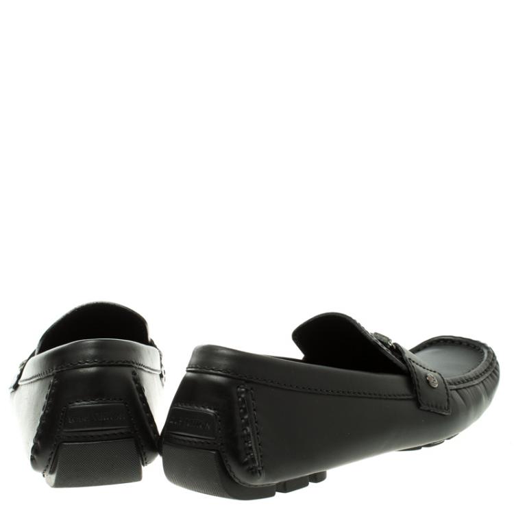 Pre Owned Louis Vuitton Black Leather Monte Carlo Loafers Size 40