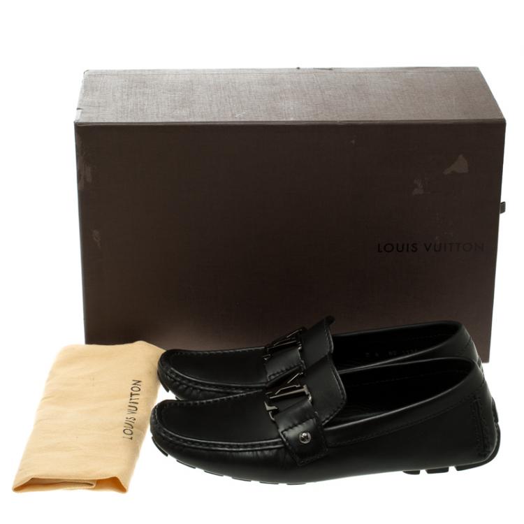 Pre Owned Louis Vuitton Black Leather Monte Carlo Loafers Size 40