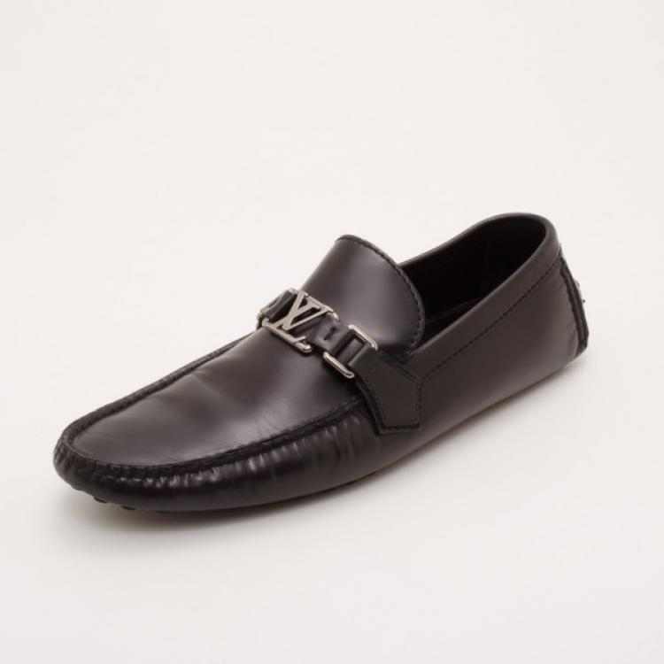 Pre Owned Louis Vuitton Black Leather Monte Carlo Loafers Size 40