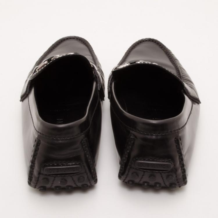 Pre Owned Louis Vuitton Black Leather Monte Carlo Loafers Size 40