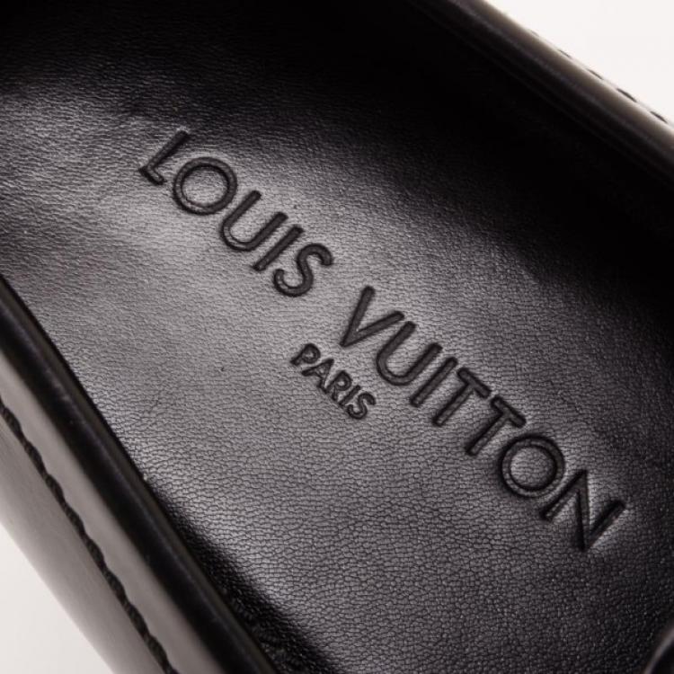 Pre Owned Louis Vuitton Black Leather Monte Carlo Loafers Size 40