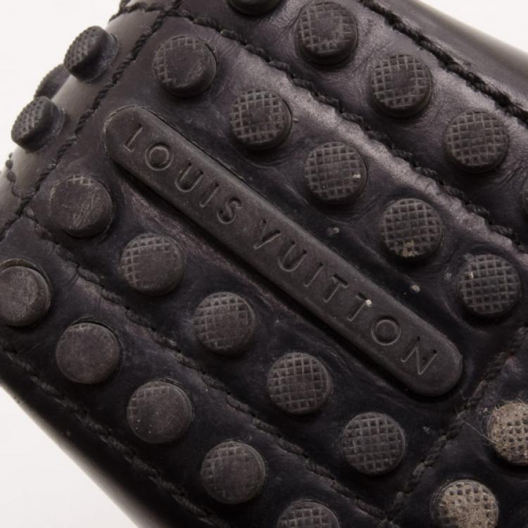 Pre Owned Louis Vuitton Black Leather Monte Carlo Loafers Size 40