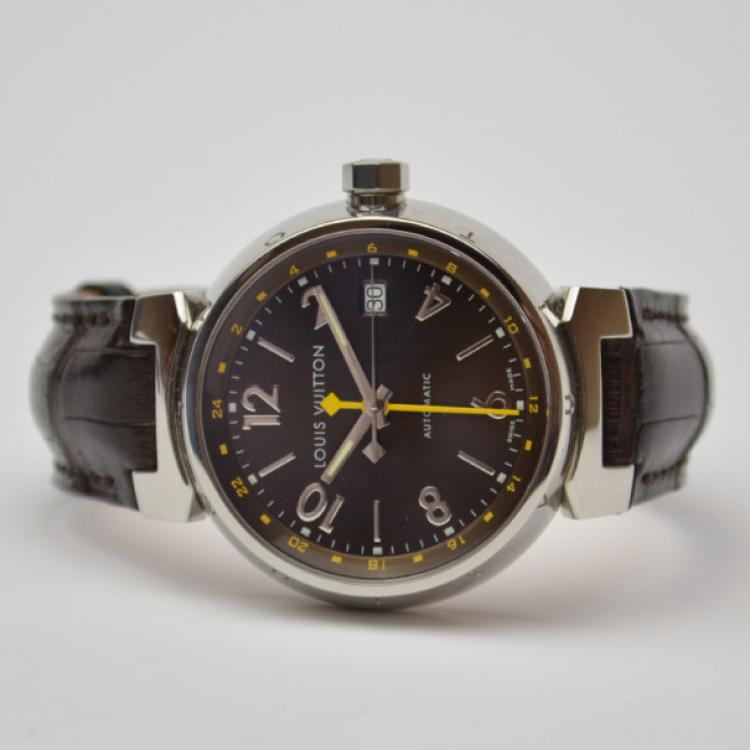 Pre Owned Louis Vuitton Tambour Wristwatch Brown
