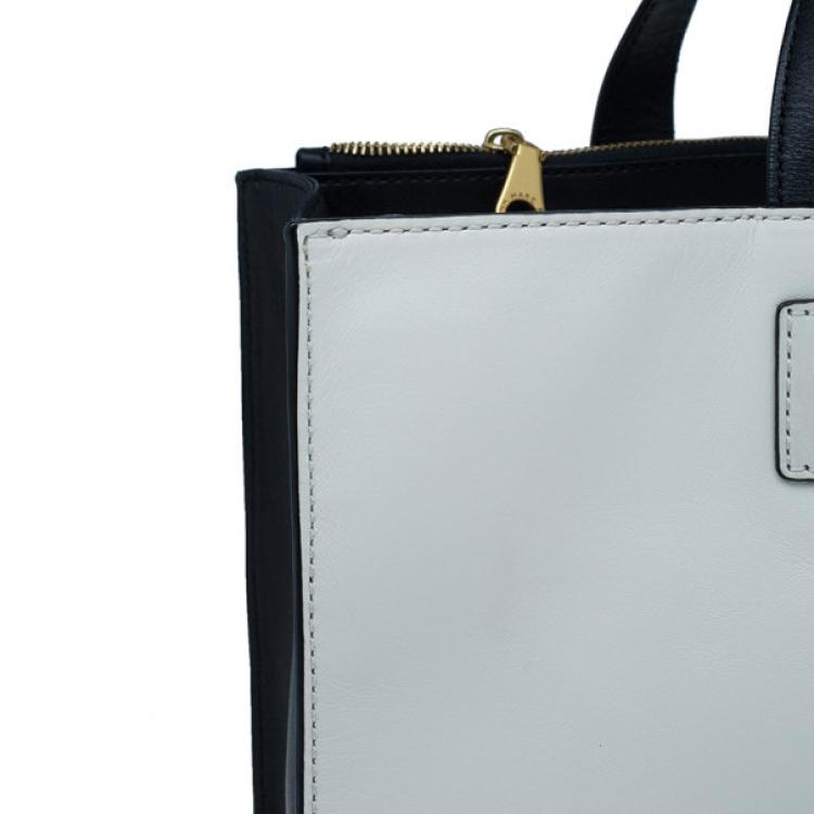Pre Owned Marc by Marc Jacobs White and Black Leather Tote