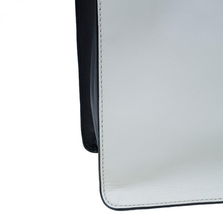 Pre Owned Marc by Marc Jacobs White and Black Leather Tote