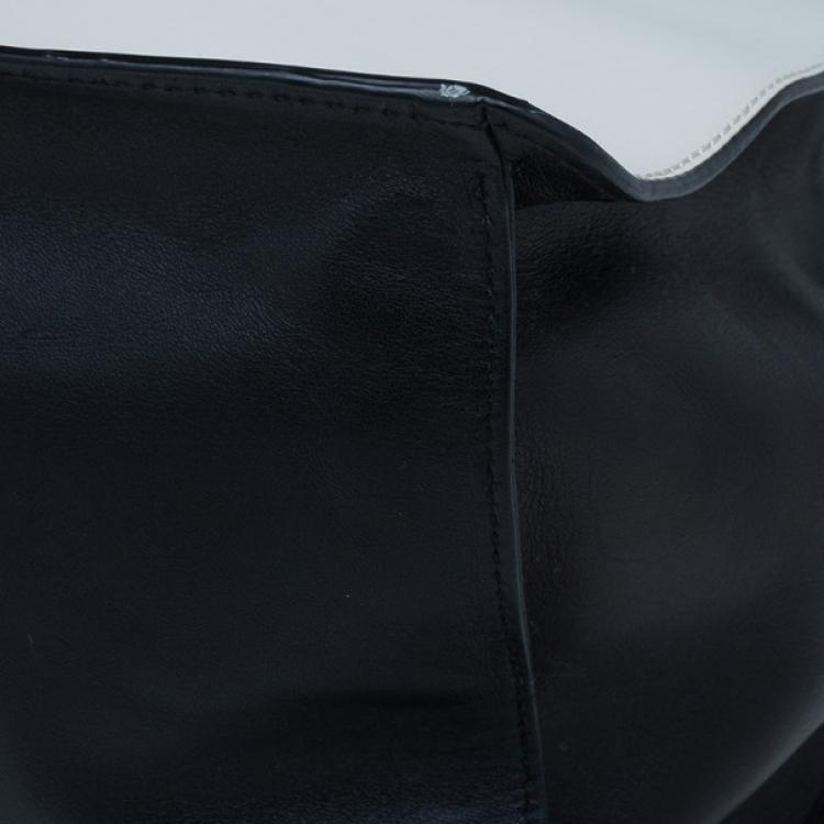 Pre Owned Marc by Marc Jacobs White and Black Leather Tote