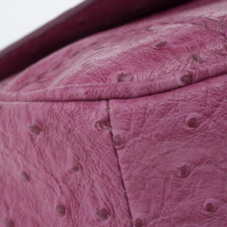 Pre Owned Marc by Marc Jacobs Pink Faux Ostrich Perfect Purse