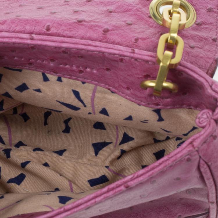 Pre Owned Marc by Marc Jacobs Pink Faux Ostrich Perfect Purse