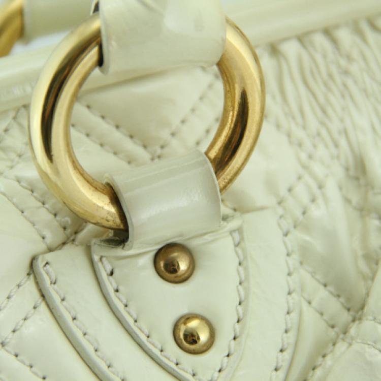 Pre Owned Marc Jacobs White Quilted Leather Stam Bag