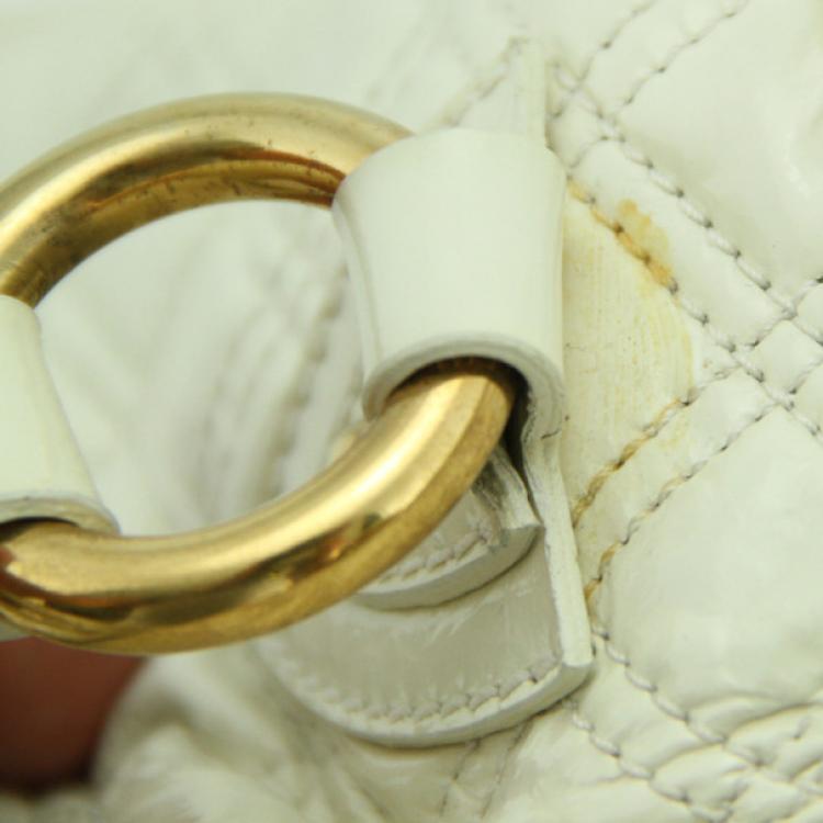 Pre Owned Marc Jacobs White Quilted Leather Stam Bag