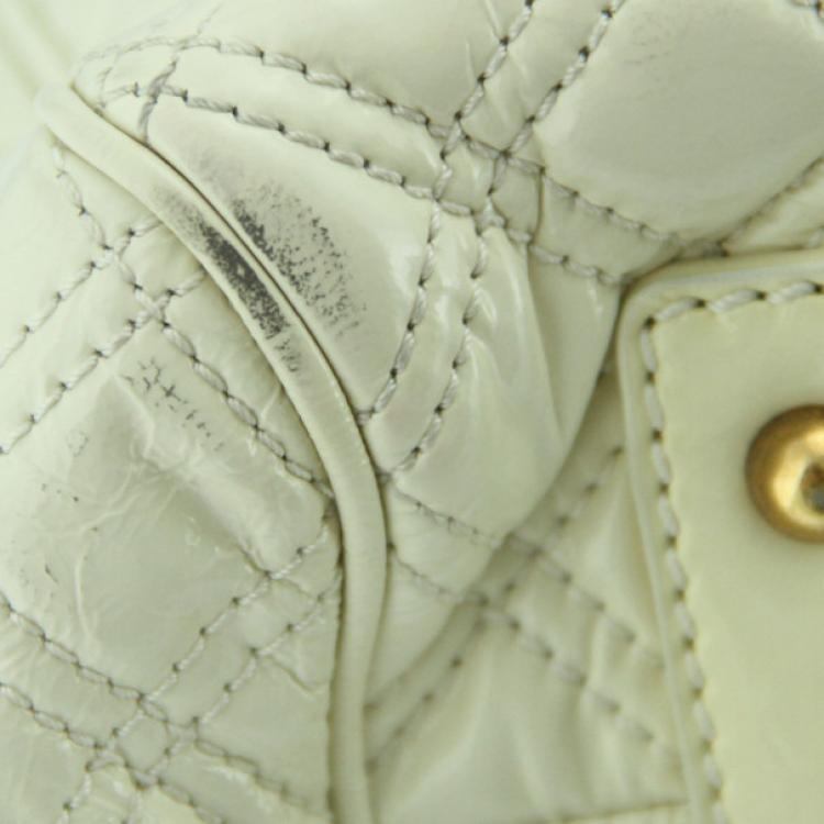 Pre Owned Marc Jacobs White Quilted Leather Stam Bag