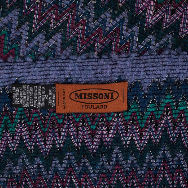 Pre Owned Missoni Knit Zig Zag Scarf