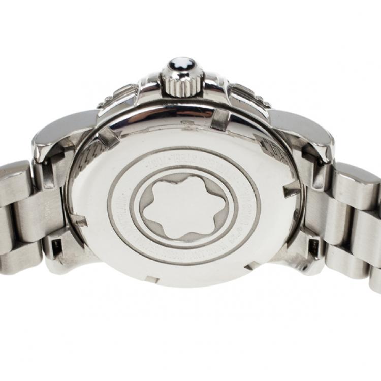 مملوكة مسبقًا Montblanc Black Stainless Steel Sport XXL Automatic Steel Men's Wristwatch 38MM
