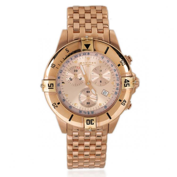 Pre Owned Navitec Pilote Tango Charlie SS Mens Chronograph Wristwatch 46 MM