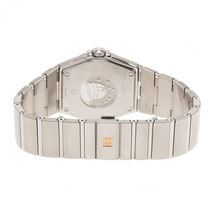 Pre Owned Omega Black Stainless Steel Constellation Men's Wristwatch 36MM