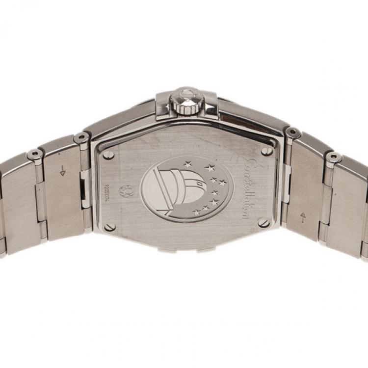 Pre Owned Omega Black Stainless Steel Constellation Men's Wristwatch 36MM