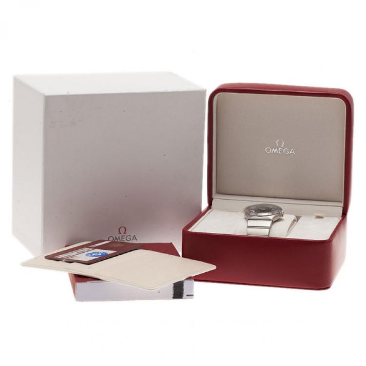 Pre Owned Omega Black Stainless Steel Constellation Men's Wristwatch 36MM