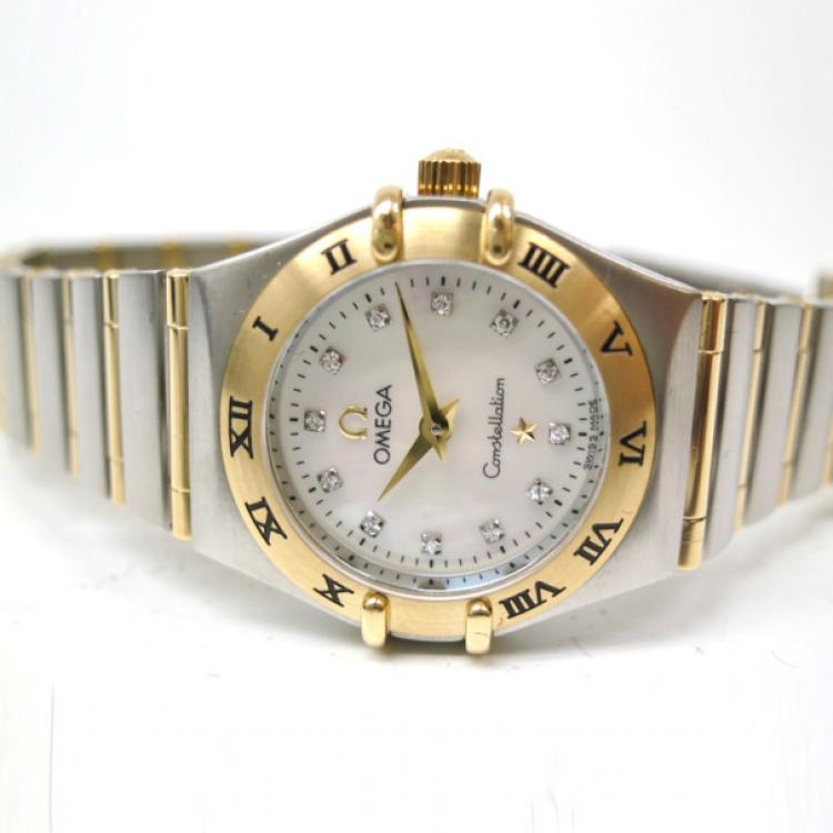 Pre Owned Omega Constellation 12P Wristwatch SS 18K YG Ladies