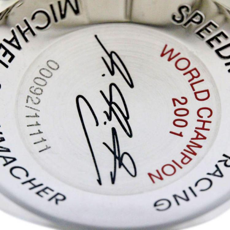 Pre Owned Omega Stainless Steel Speedmaster Michael Schumacher Men's Wristwatch 39MM