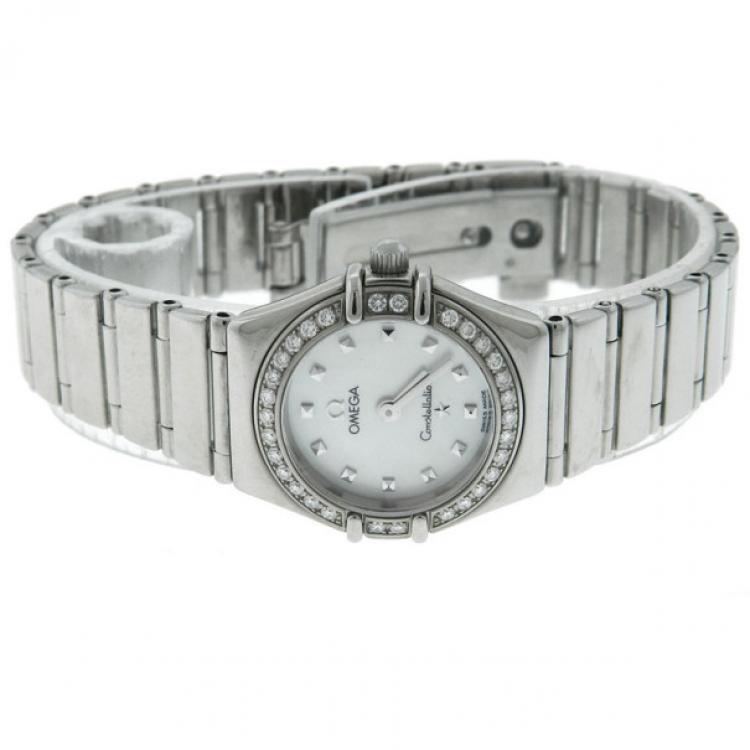 Pre Owned Omega Constellation Mother of Pearl Insignia Diamond Watch Ladies