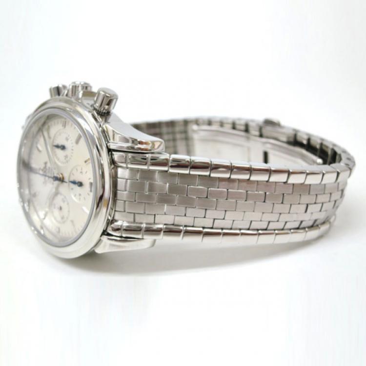 Pre Owned Omega De Ville Co-Axial Chronograph Wristwatch Silver Mens 