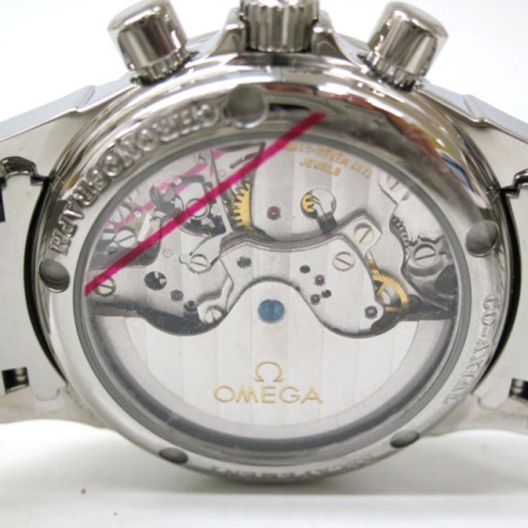 Pre Owned Omega De Ville Co-Axial Chronograph Wristwatch Silver Mens 