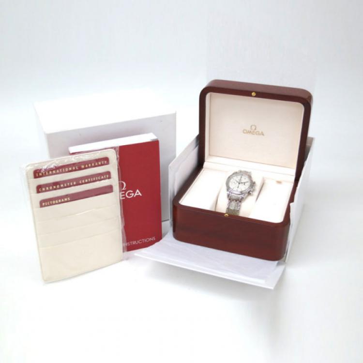 Pre Owned Omega De Ville Co-Axial Chronograph Wristwatch Silver Mens 
