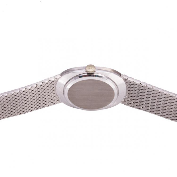 Pre Owned Patek Philippe Ellipse 18 K White Gold Power Reserve Mens Wristwatch 31 MM