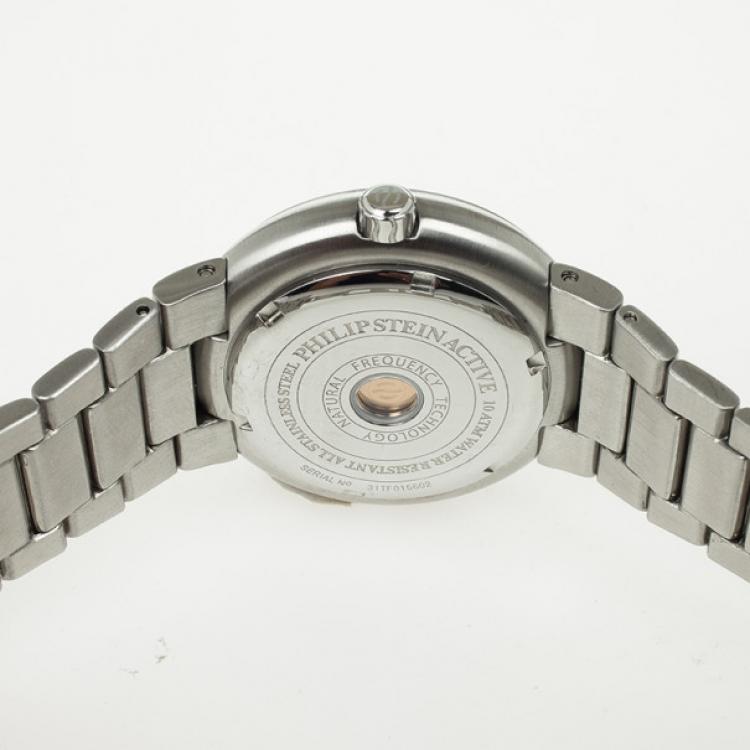 Pre Owned Philip Stein Active 31-AW-SS GMT Quartz Mens Wristwatch 38 MM