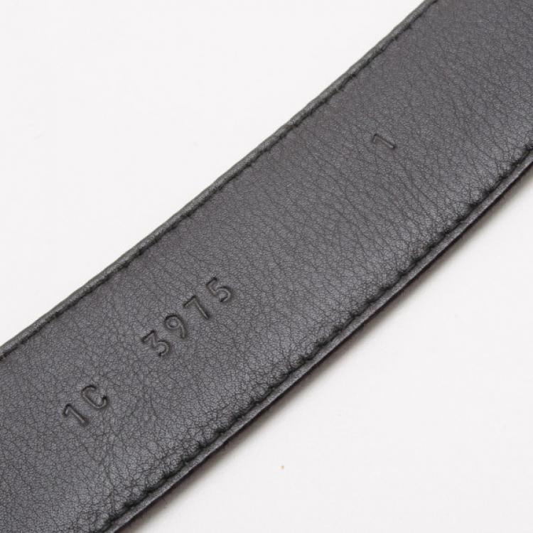 Pre Owned Prada Black Leather Saffiano Belt